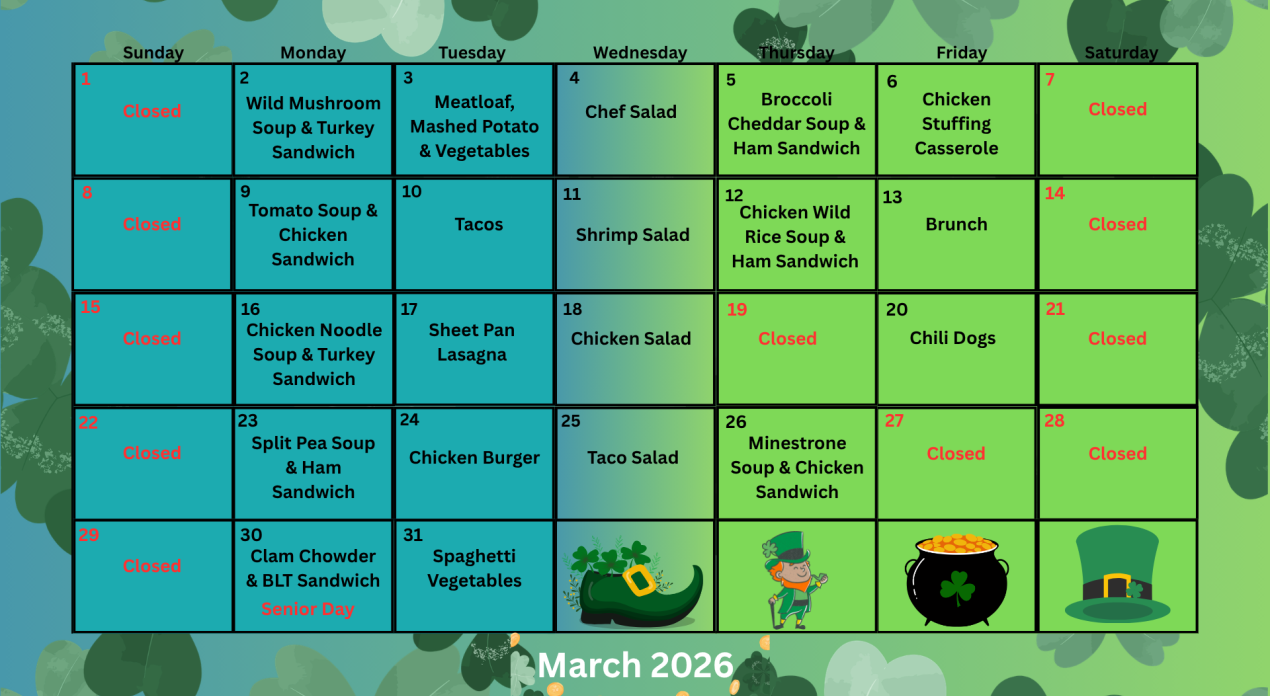 March 2026 Lunch Calendar v2