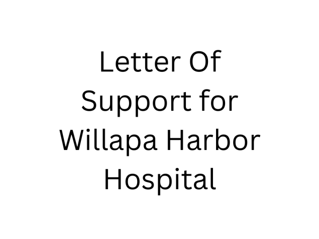 Letter Of Support for Willapa Harbor Hospital