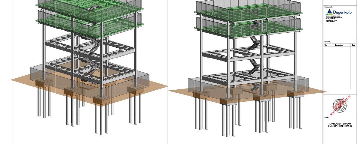 An architects elevation illustration of the tower design